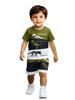 Summer Boys Dinosaur Print Short Sleeve Shorts 2-Piece Set, Casual Kids Outfit for Home & Outdoor Wear