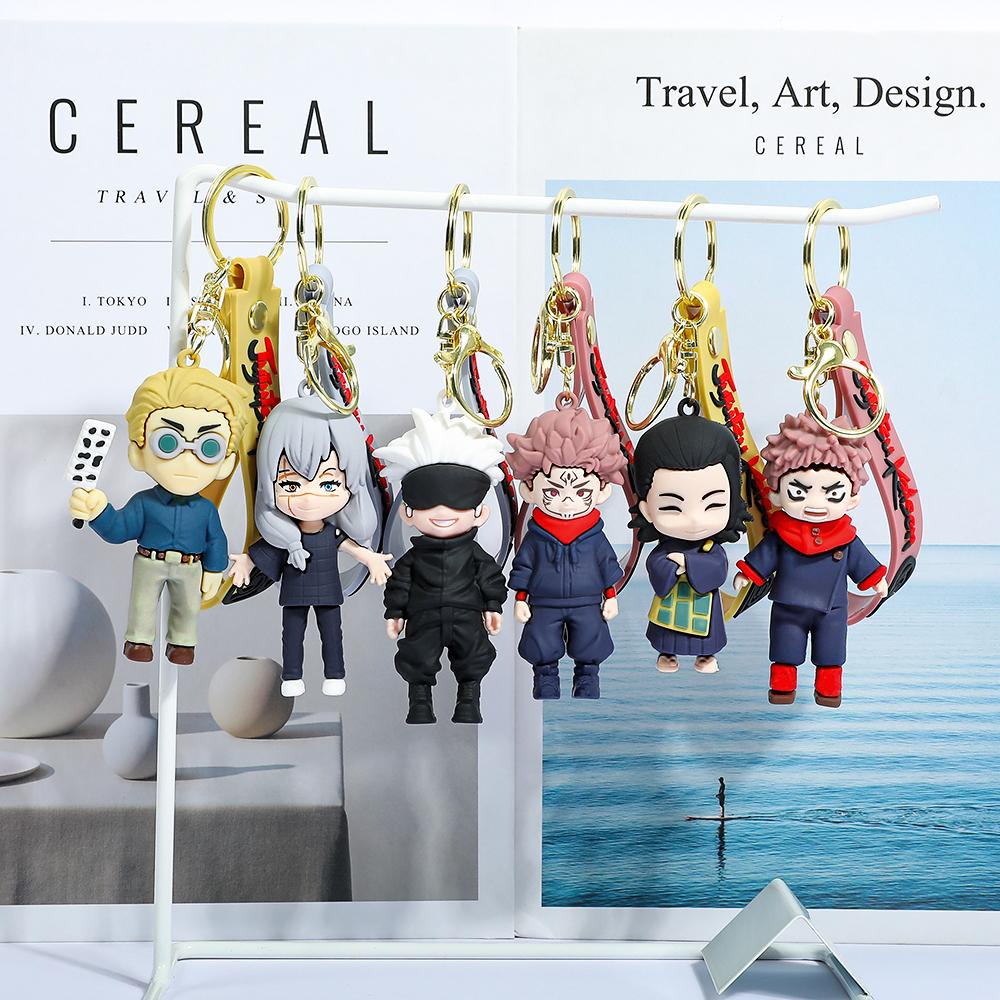 Jujutsu Kaisen 3D Silicone Keychain Set Anime Characters Gojo Yuji Itadori Megumi Fushiguro Keychain Bag Charm Backpack Pendant