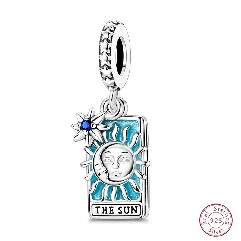 Copper Beaded Pendant Sun Moon Star Magic Tarot Vitality Suitable For Original 3Mm Bracelet Women Exquisite Jewelry