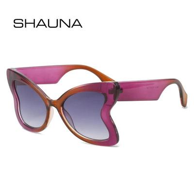 SHAUNA Oversized Unique Butterfly Women Sunglasses Fashion Clear Gradient Shades UV400 Men Trending Leopard Cat Eye Sun Glasses