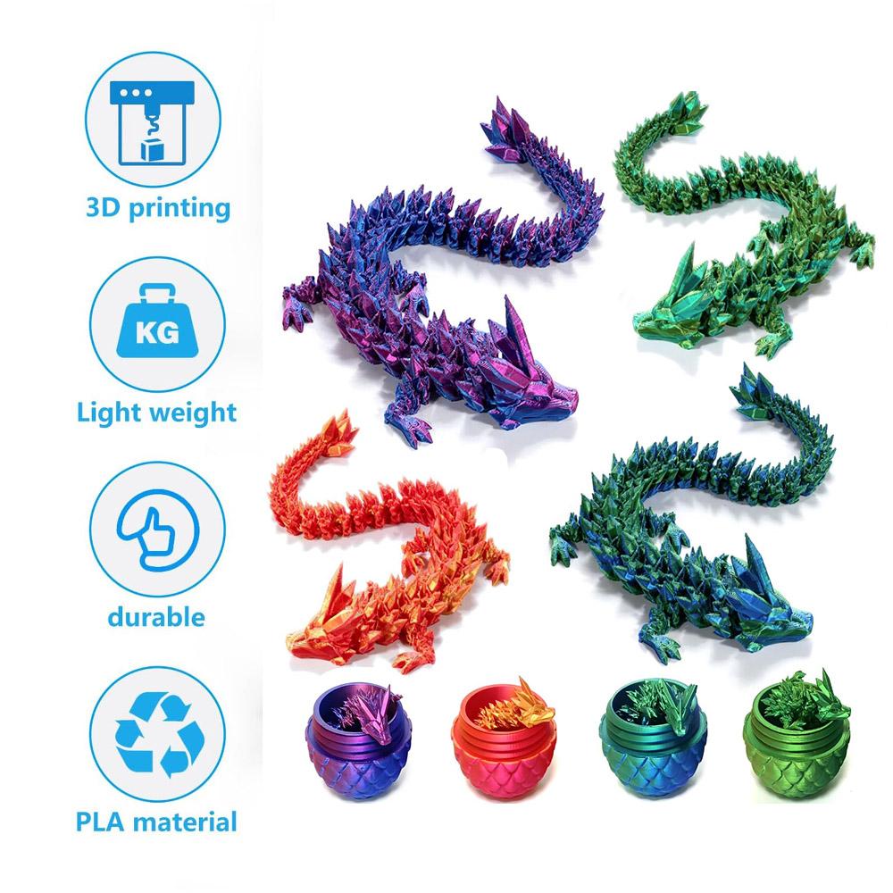 1/2PCS 3D Printed Dragon Egg with Dragon Fully Articulated Dragon Model Movable Rotatable Articulated Desktop Ornament Kid Toy