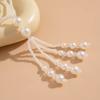 Módní bílý náhrdelník s imitací perel Temperament Jednoduchý dlouhý korálkový křišťálový řetízek na klíční kosti Náhrdelníky svetr Příslušenství