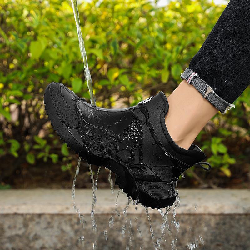 Rain Shoes for Men Waterproof, Anti-slip and Wear-resistant Short Rain Boots Fishing Rubber Shoes Kitchen Water Shoes