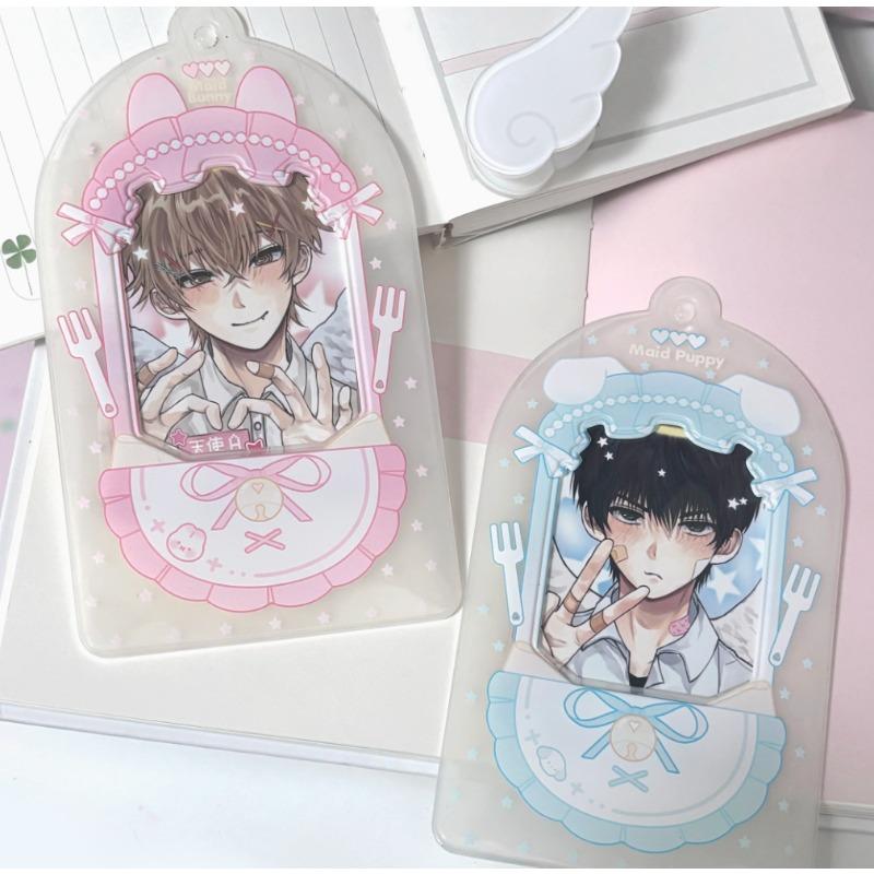 Cute Animal Maid PVC Photocard Holder for 3 Inch Kpop Idol Card Sleeves Kawaii Maid Puppy Photo Frame Stylish INS Style 2025 New