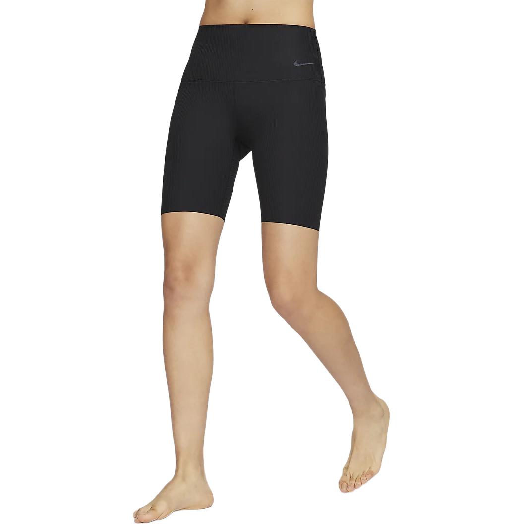 

Nike Zenvy Solid Color Brand Logo Print Slim High Waist Sports Shorts Women shorts Black HF1415010 M