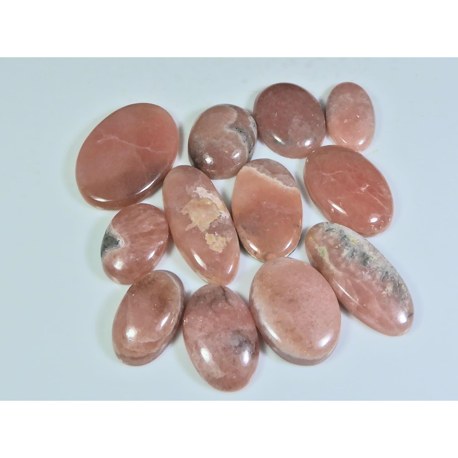 

22-30 мм Натуральный Родохрозит Овальный Кабошон Свободный Драгоценный Камень Лот 12 шт 280 Карат. C-215