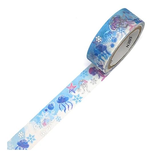 Kamiiso Sansho Japanese Washi Masking Tape *Made in Japan* 15mm x 7m Jellyfish SAIEN UR-3048