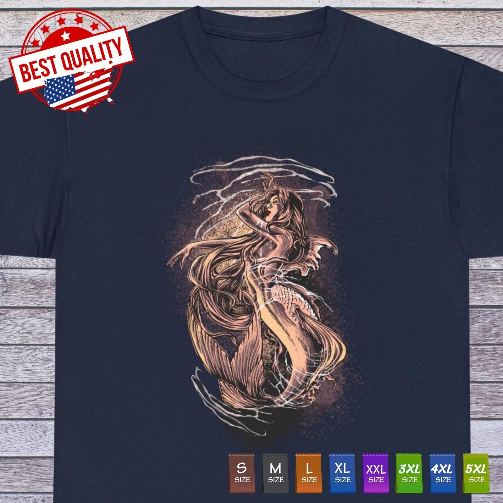 

Marine Beach Mermaid T Shirt, Vintage Old School Tattoo Clothing M