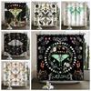 Moth Shower Curtain Moon Phase Butterfly Mushroom Psychedelic Tarot Gothic Shower Curtain for Bathroom Waterproof Bath Curtain