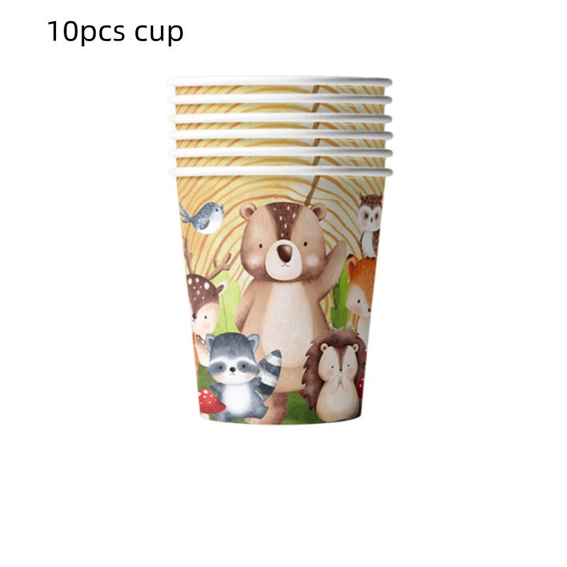 Woodland Animal Jungle Forest DIY Party Decoration Plate Cup Tablecloth Birthday Party Baby Shower Kids Birthday Party Supplies 5