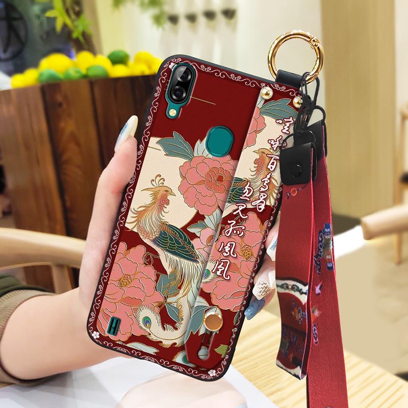 Soft case Silicone Phone Case For Blackview A60 Pro Waterproof Back Cover Kickstand Anti-knock Anti-dust Durable Lanyard