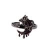 Dark Blood Red Crescent Rose Open Ring Sweet Cool Babes Venom Snake Niche High Sense Personality Ring Woman