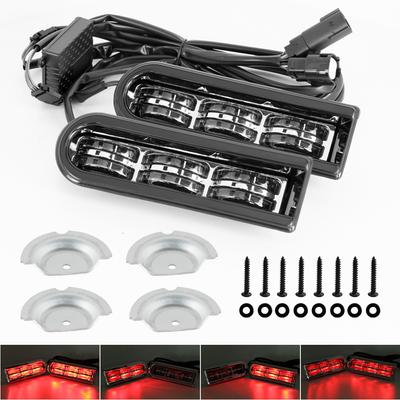 For Harley Touring Road King Road Glide Electra 2014-2022 Black Chrome Saddlebag Accent Filler Insert Support LED Light