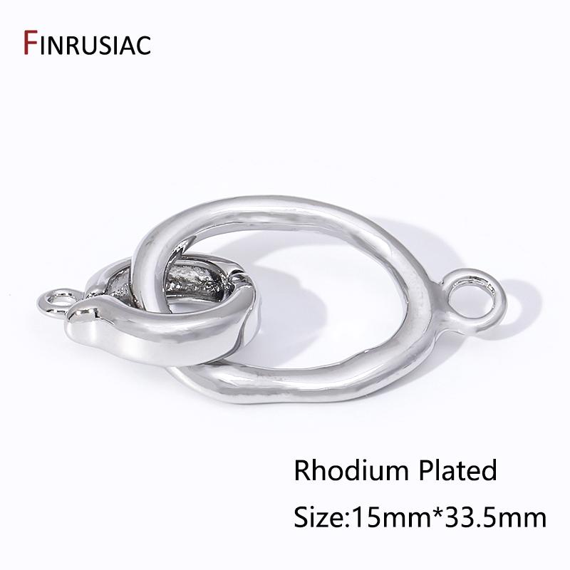 

18K Gold Plated Brass Oval Connector Fasteners Closure Lock Clasps,Pearl Clasps Connector For DIY Jewelry Making Accessories 1 PCS