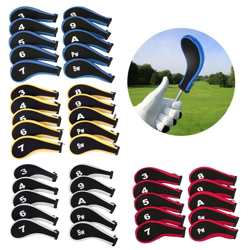 Multicolor Golf Club Iron Headcovers With Zipper And Padded Neoprene Material Pcs)