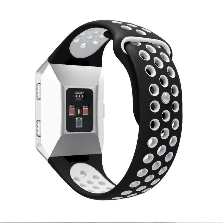 Für Fitbit Ionic Atmungsaktives Zweifarbiges Silikon-Uhrenarmband