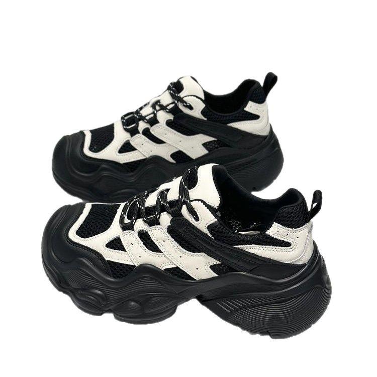 Korean Street-Style Trendy Dad Shoes: 2025 Spring Breathable Versatile Net Red Hiking & Casual Sports Shoes for Women