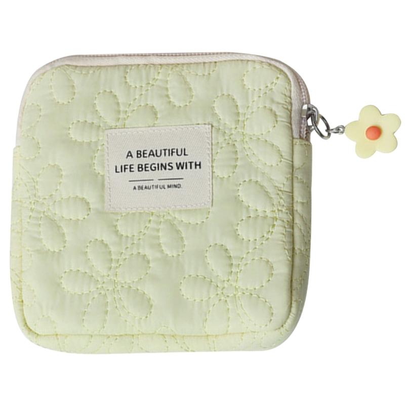 

Cute Cosmetic Storage Bag Quilted Flowers Designed Cosmetic Bag Soft Comfortable Makeup Bag for Lipstick Jewelry Pouch