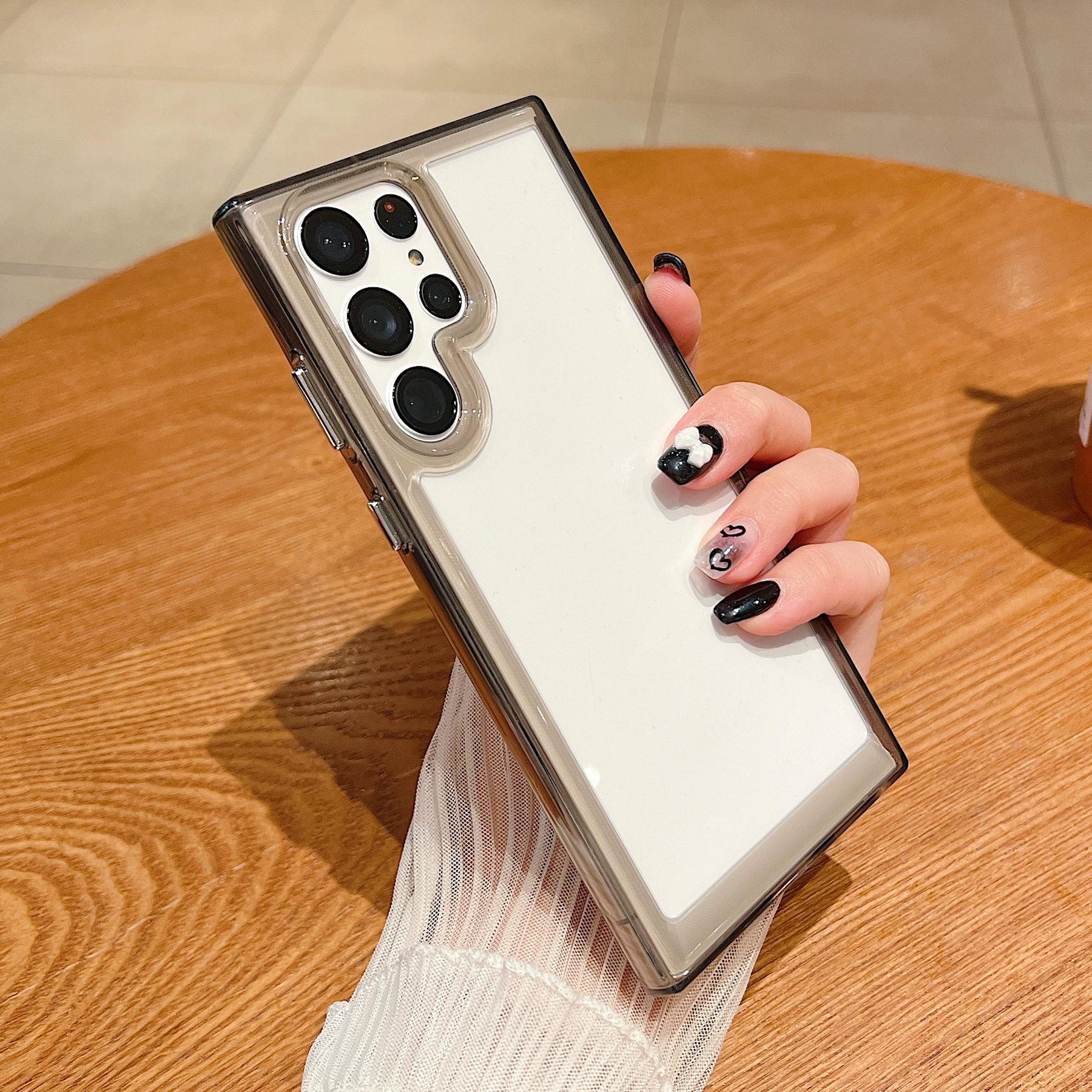 

Не желтеющий акриловый противоударный чехол для телефона с кристаллами для Samsung S24 S23 S22 S21 FE Plus Ultra A32 A52 A72 4G A33 A53 A73 A54 A34 5G Жесткий чехол For A73 5G серый