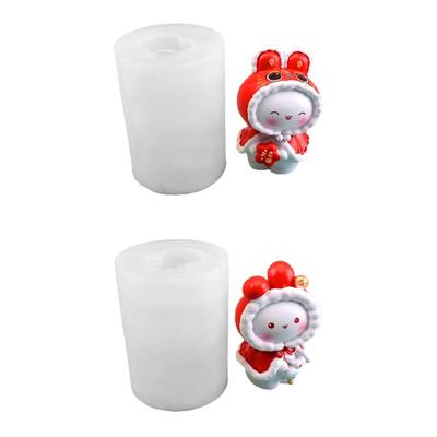 3D Kaninchen Kerzenform Niedliche Tier Silikon Seifenformen Kuchen Backform für Resin Ton Schokolade Dekorationswerkzeuge