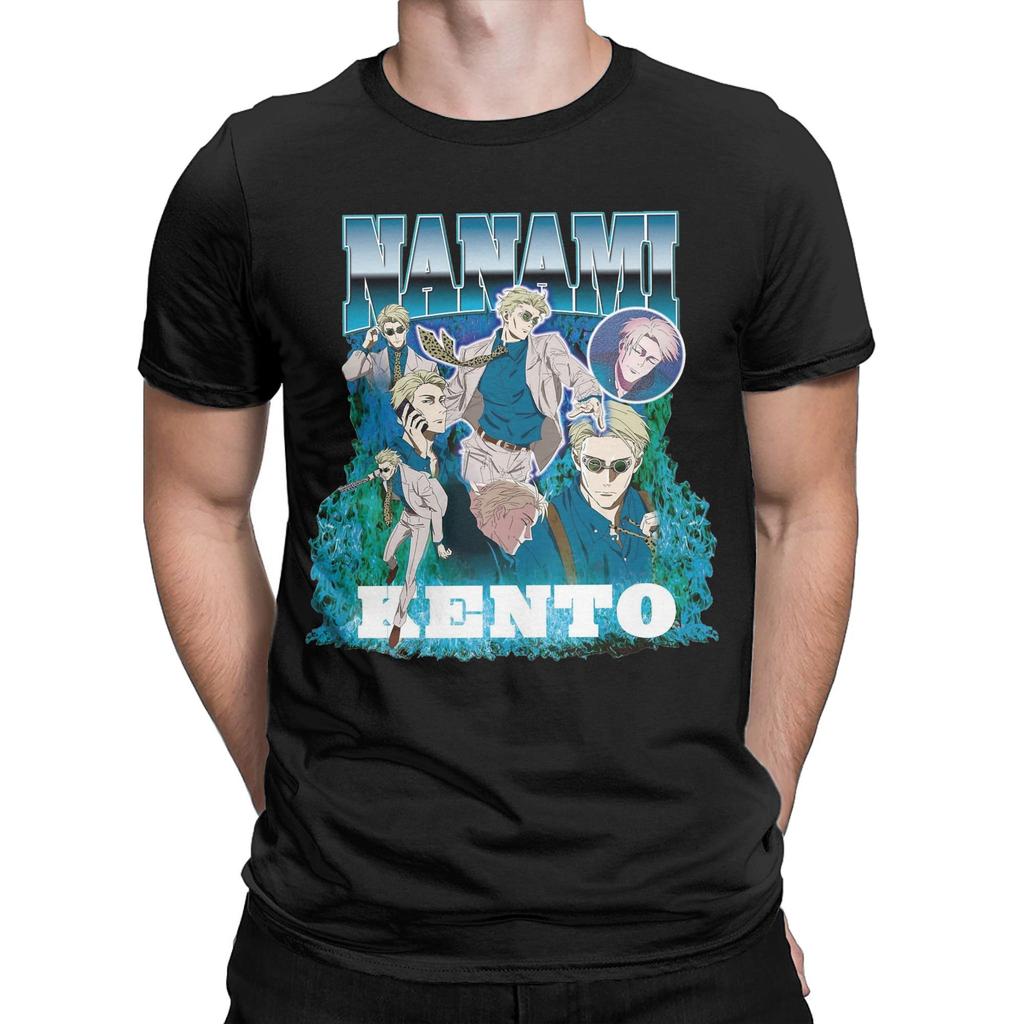 Vintage Nanami Kento JJK Anime Trička Pánská Kulatý výstřih 100% Bavlna Tričko Krátký rukáv Tričko Nápad na dárek Oblečení