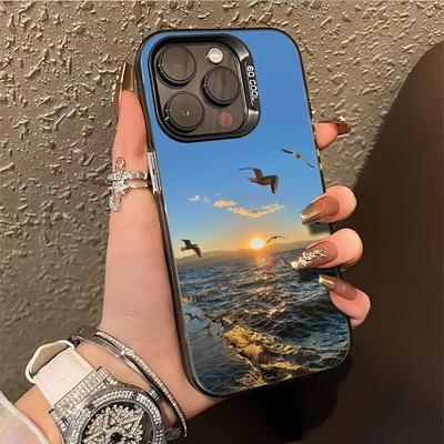 Sonnenaufgang Meeresmöwe Handyhülle für Apple iPhone16promax - Weiches Silikon Stoßfest Kreative Hülle an