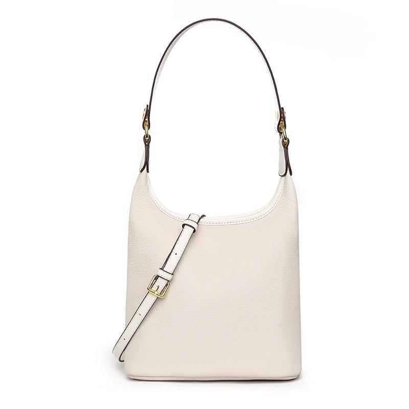 New leather women's bag first layer cowhide simple casual bucket bag shoulder messenger bag women