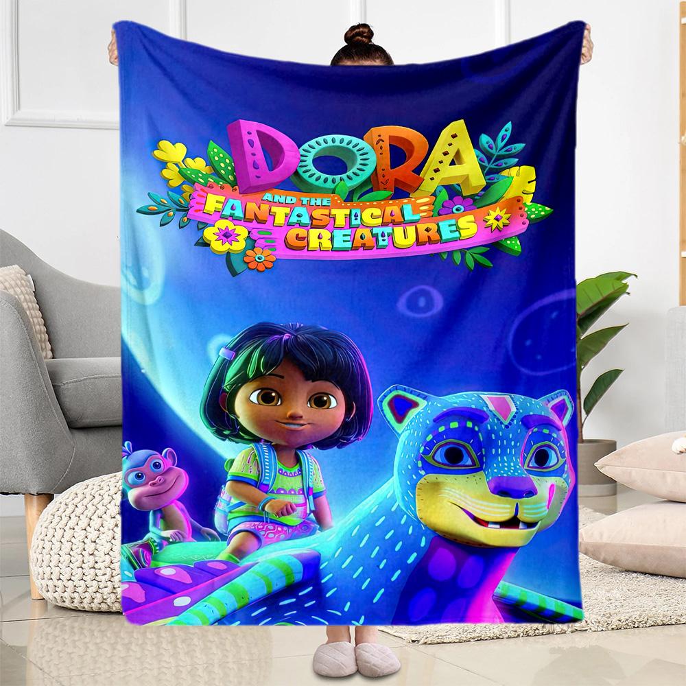 Dora Explorer Blanket Durable Comfort Suitable for Office Sofa Picnics Four Seasons Multipurpose Warmthful Decor Best Holiday Gift for Friends Family