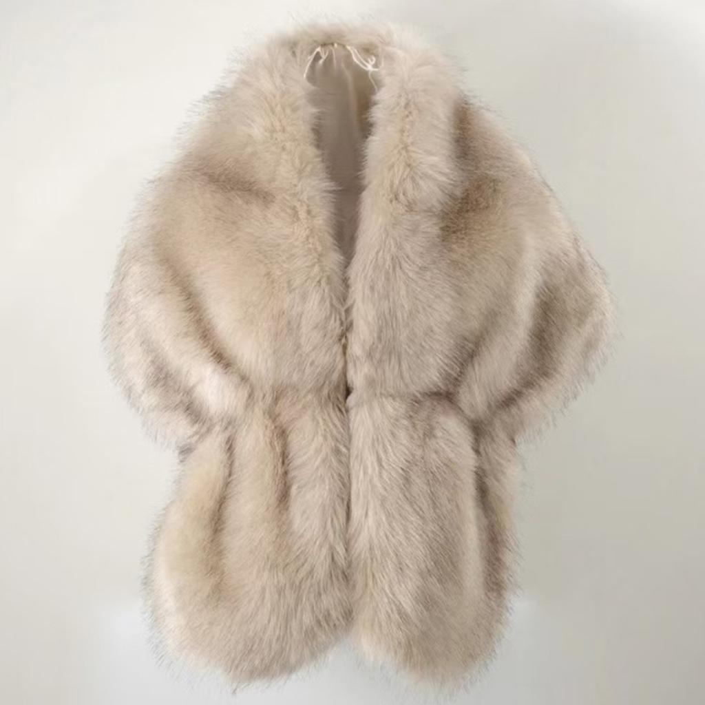 Bride Scarf For Outdoor Weddings Artificial Furs Design Lightweight Polyester Shawl Cold Weather Essential