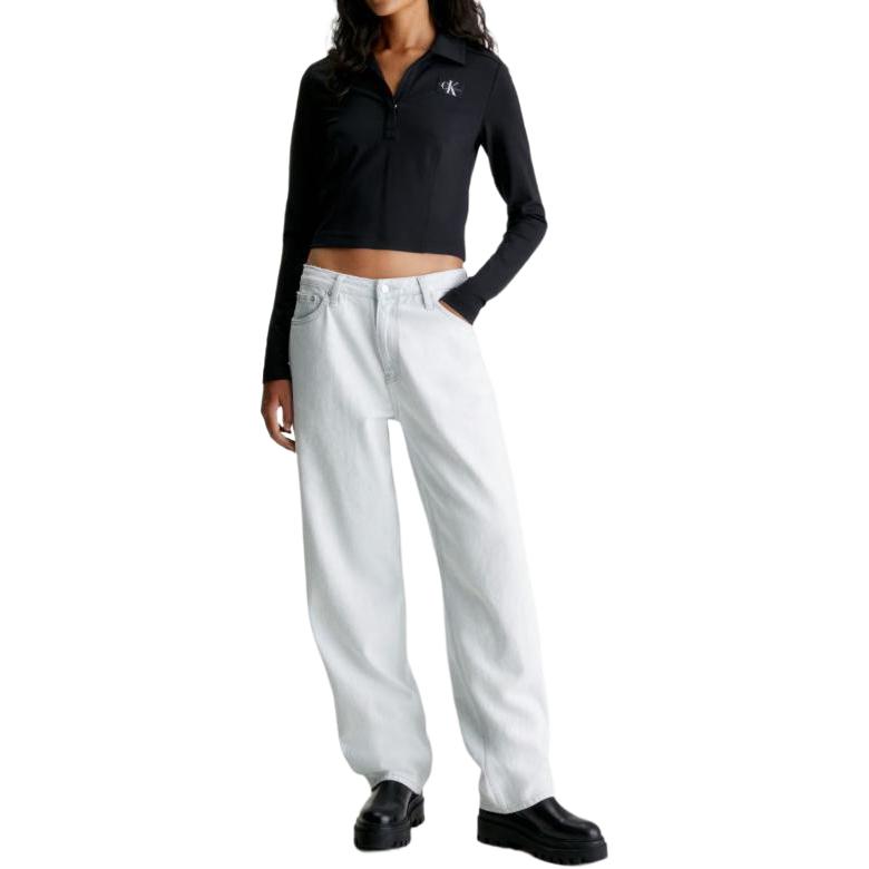Calvin Klein Slim Fit Short Sleeve Polo Shirt Women Tops J20J222556-BEH