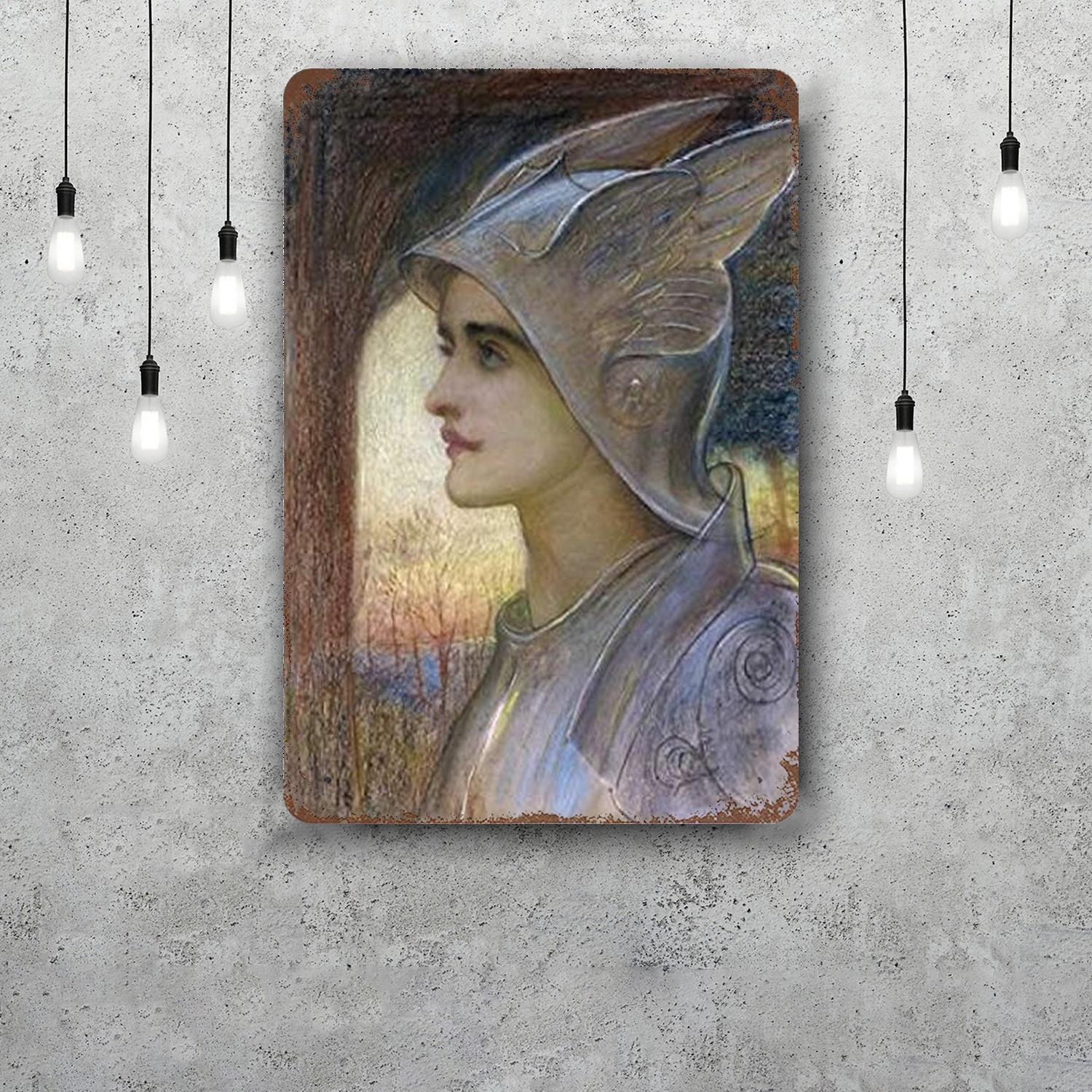 

St Joan of Arc Vintage Metal Tin Signs Posters Decor Retro Metal Plaque Wall Art Decor for Garage Bar 20x30cm（7.8x11.8inch）