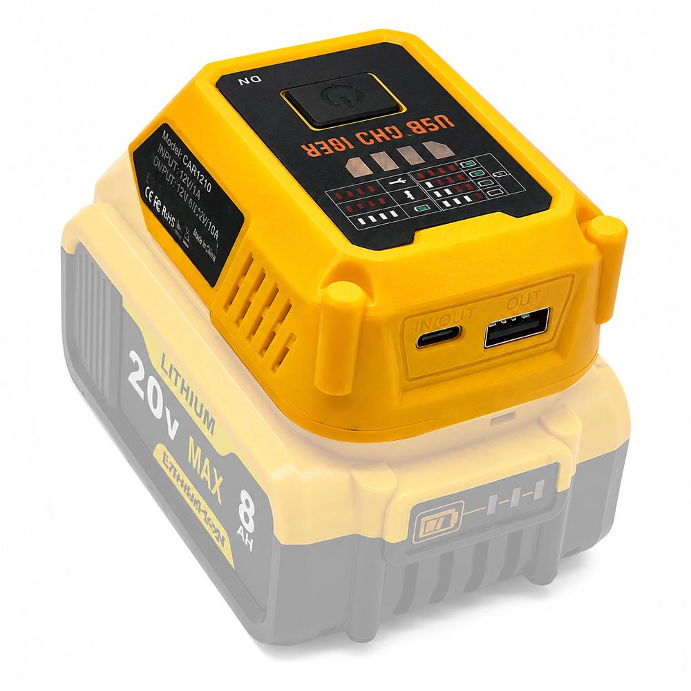 Power Tool Accessory, 111W Fast Charging Adapter Compatible with DW Battery, USB‑A Charging Hub for Phones Tablets (Tool Only)