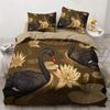 3D Black Bedding Set Pillowcase King Queen Full Single 200x200 Bed Linen Gold Design 3D Printed Duvet Cover Set for Teens Women