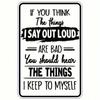 Funny Metal Wall Art Sign Humorous Home Decor Thought Bubble