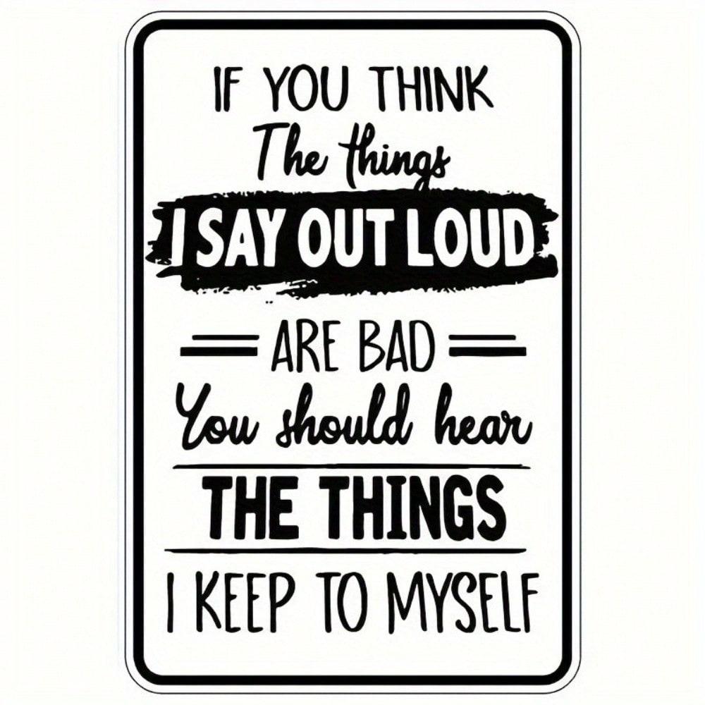 Planetjuice Funny Metal Wall Art Sign Humorous Home Decor Thought Bubble (as the picture,20x30)