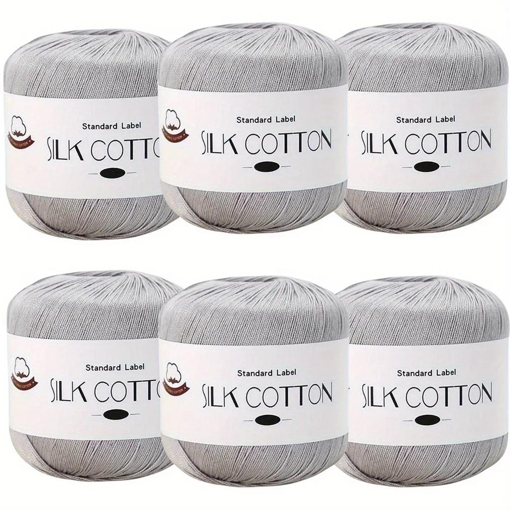 Silk Cotton Yarn - Fine Lace Thread for Crochet, Knitting Sweater,Shawls, Scarves, and DIY Crafts, Soft Durable Yarn 1.76oz/pc