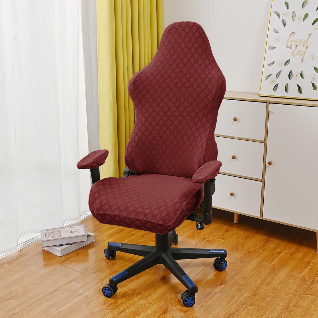 4pcs/set Jacquard Gaming Chair Cover Universal Elastic Office Computer Chair Cover Racing Game Chair Cover with Armrest Cover