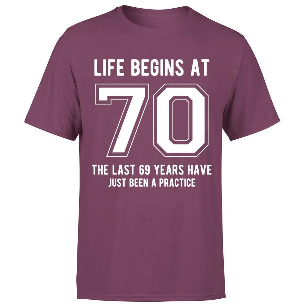 Life Begins At 70th Birthday Gift Unisexs TShirt Gift For Him 2XL