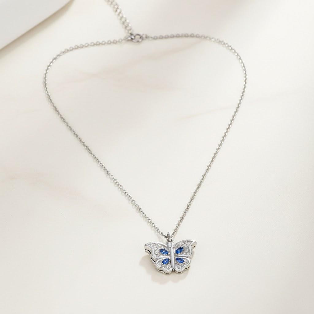 Shiny Butterfly Necklace for Women Fashion Simple Small Fresh Female Pendant Necklace Birthday Gift Jewelry Accessories серебряный