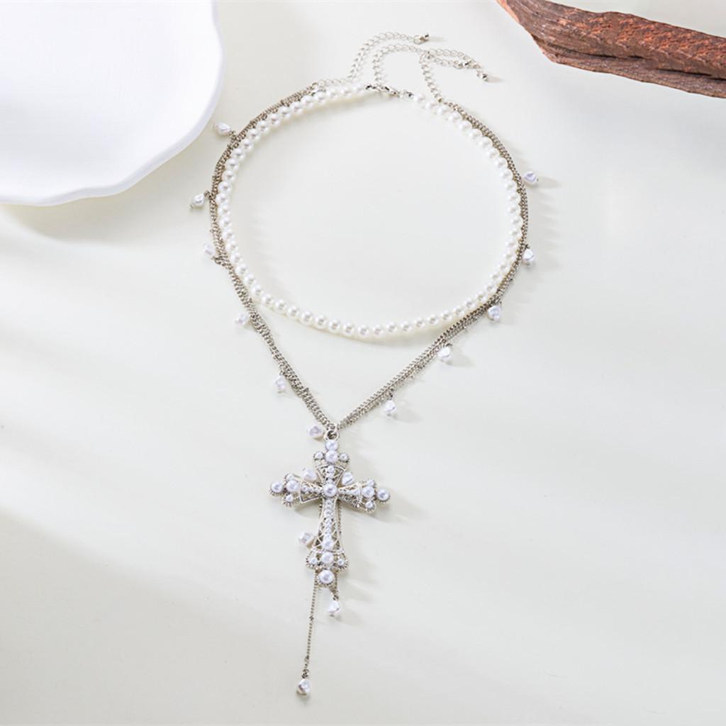 Baroque Cross Necklace With Pearl For Vintage Jewelry Enthusiasts
