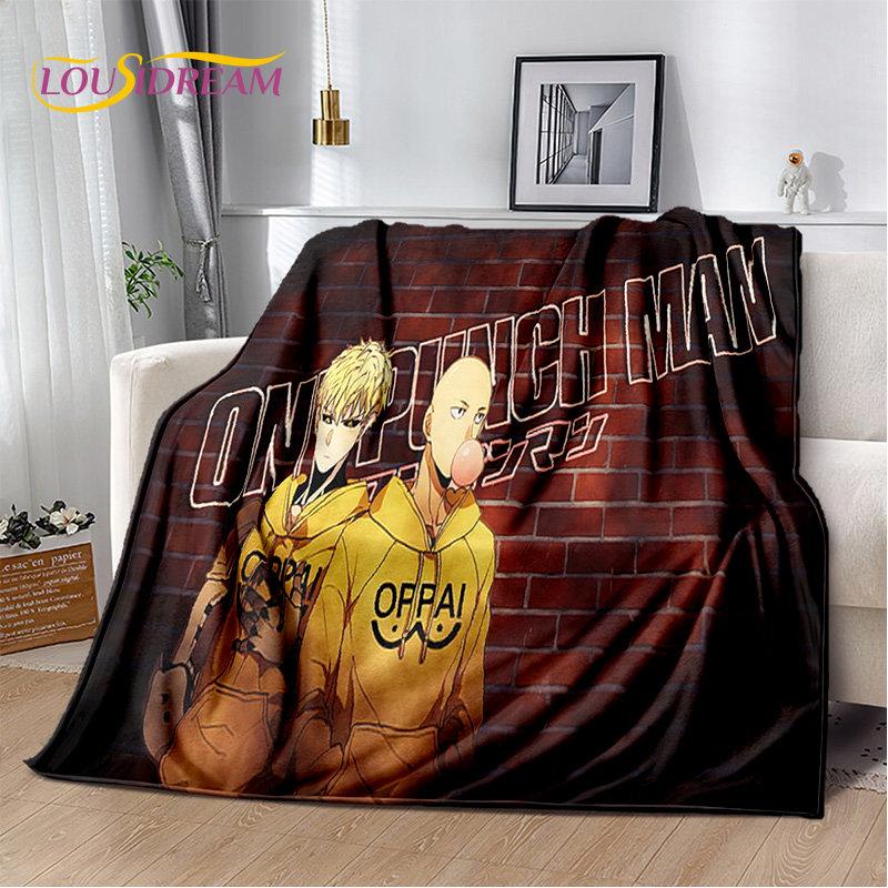 ONE PUNCH MAN Anime kreslená měkká plyšová deka, flanelová deka přehoz do obývacího pokoje Ložnice Pohovka Pohovka Piknikový kryt pro děti