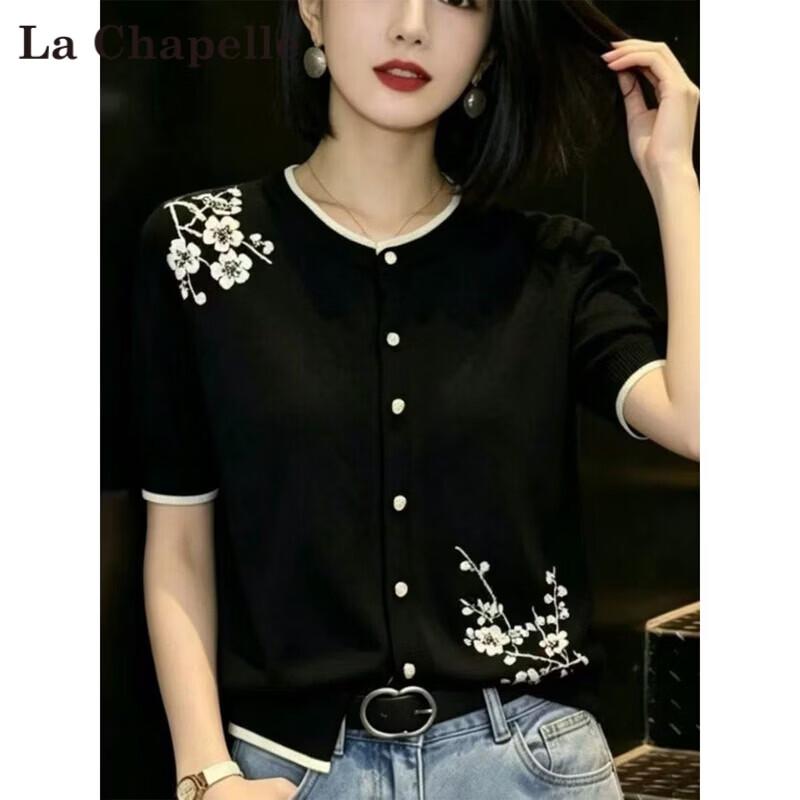 La Chapelle Women s 2026 Summer Floral Short Sleeve T-Shirt S