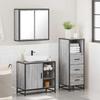 3 Piece Bathroom Furniture Set Grey Sonoma Particleboard