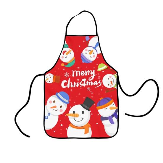 Christmas Apron Festive Holiday Print Apron with Pocket for Cooking Serving Adjustable Neck Strap Kitchen Apron for Cooking Gardening Server Waitress