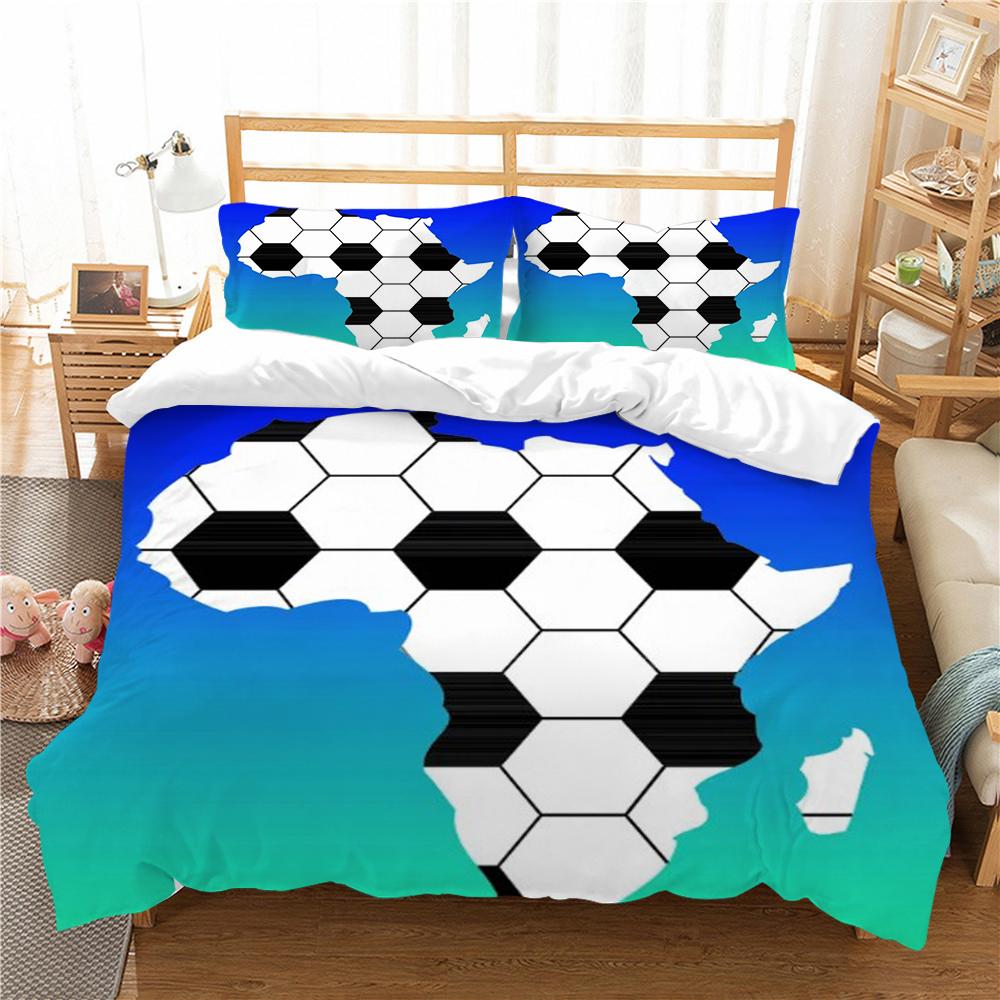 Bytový textil Povlečení Oblek s povlakem na polštář Fotbalový obraz Queen King Size Povlečení Vintage Povlak na přikrývku
