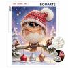Christmas Pearl Painting Kit Cute Owl With Santa Hat Handmade DIY Home Decoration Painting
