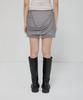 Peulleeoeob Draped Mesh Layered Mini Skirt (Fl-265_Gray)