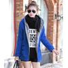 Women's Casual Fleece Hooded Jacket, Solid Color Long Sleeve Zip-Up Sweatshirt Fall/Winter Outerwear