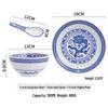 Exquisite Blue and White Retro Porcelain Bowl Set for Hotel and Home Use