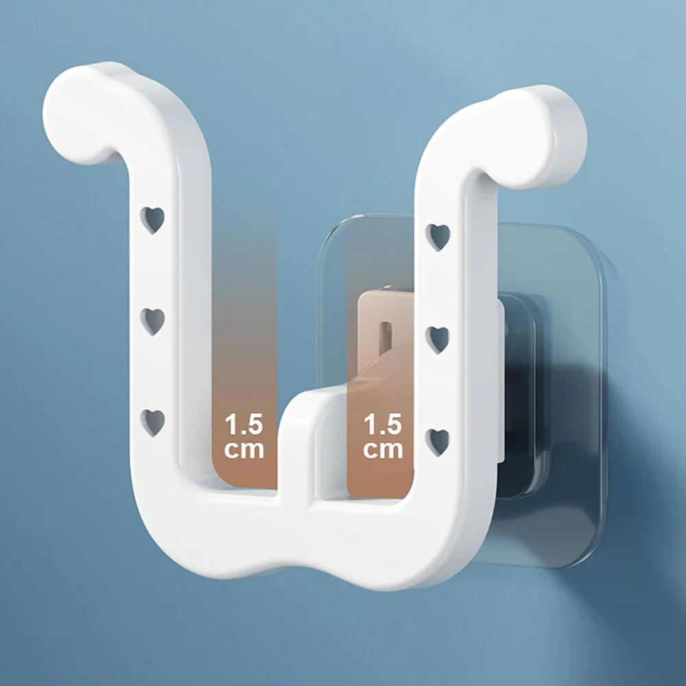 2pcs Slipper Rack Self-adhesive No Punching Bathroom Slipper Hook Toilet Drainage Rack Wall Mounted Storage Shoe Drying Rack